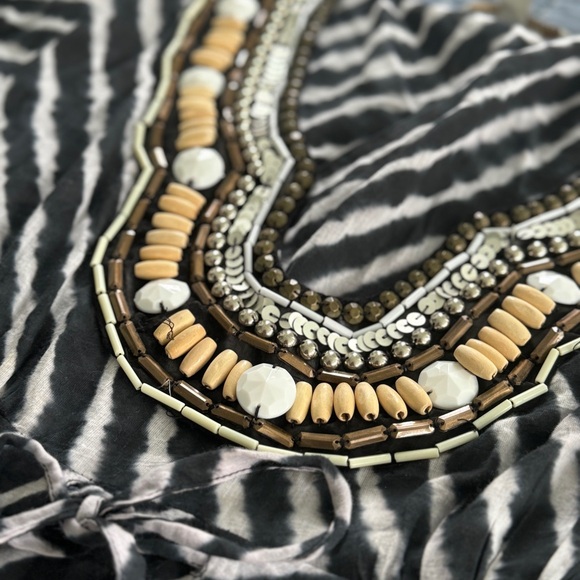 BOSTON PROPER Embellished Cotton Tunic. XS ZEBRA PRINT - Picture 7 of 9